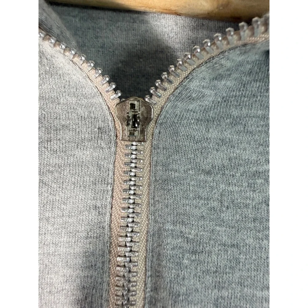 VTG Levis Mens XL‎ Gray Quarter Zip Polo Shirt Striped Collar Short Sleeve